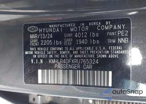 2024 Hyundai Elantra N Line from USA, damaged, VIN KMHLR4DFXRU765324